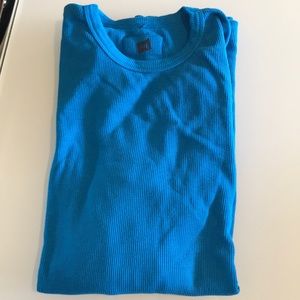 Blue 3/4 ribbed tee